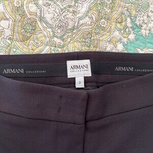 Armani Collezioni pants, blk, made in Italy, flt front, no pocket size 2